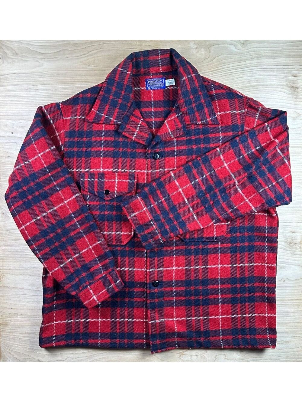 Vintage 70s Pendleton 100% wool jacket xlarge made usa flannel plaid board shirt
